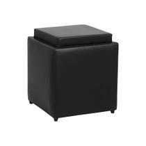 Puff com Baú Tray Preto Puff com Baú Tray Preto