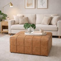 Puff Com Costura Trançada material sintético Caramelo para Sala Bz Home Decor Puff Com Costura Trançada material sintético Caramelo para Sala Bz Home Decor