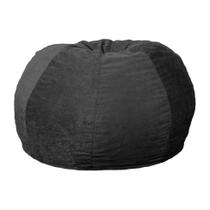 Puff Confort Maçã Suede Preto 100 cm