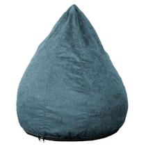 Puff Confort Pera Suede Azul 90 cm