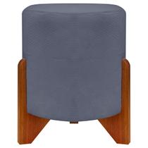 Puff Confortável Redondo para Sala Eloah Suede Cores Pé Castanho