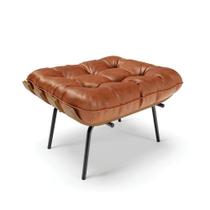 Puff Costela Corano Base Metálica Preto - D'Rossi Cor Nozes