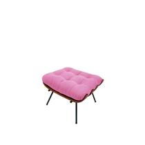 Puff Costela Decorativo Sala E Escritório Suede Rosa