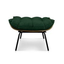 Puff Costela Suede Verde Base Metal