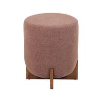 Puff Cravo Bouclé Rosa Antigo