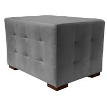 Puff Cuba Decorativo Suede Cinza 50x70 D'Rost