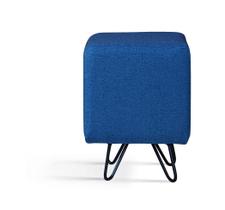 Puff Dado Quadrado Linho Azul Marinho Daf Mobiliário