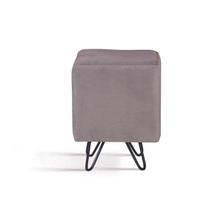 Puff Dado Veludo Prata 45x32x32 cm Base Aço Daf Mobiliário Puff Dado Veludo Prata 45x32x32 cm Base Aço Daf Mobiliário