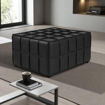 Puff de Couro Legítimo Decorativo 80x80x40 cm Queen Puff de Couro Legítimo Decorativo 80x80x40 cm Queen