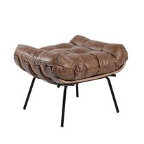 Puff de Couro Legítimo Decorativo Costela Camel Touro &amp Cia