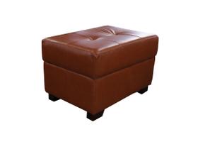 Puff de Couro MP-05 - Conhaque com Brilho