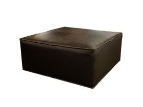 Puff de Couro Munique Preto Iguana - Mempra Design