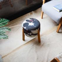 Puff de Couro Redondo 40cm x 30cm 011135 Puff de Couro Redondo 40cm x 30cm 011135