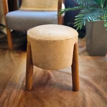 Puff de Couro Redondo 40cm x 30cm 011155 Puff de Couro Redondo 40cm x 30cm 011155