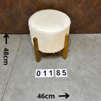 Puff de Couro Redondo Mesa 48x46 01185 Puff de Couro Redondo Mesa 48x46 01185