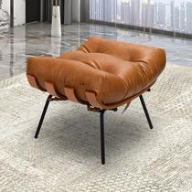 Puff de Ferro Madeira e Estofado Living Costela Espresso Móveis