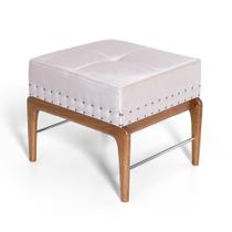 Puff de Madeira com Estofado Retangular Bell Creme Straub Web