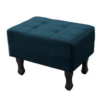 Puff de Sala Retangular Decorativo Suede Azul Royal