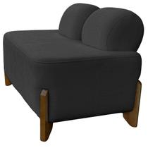 Puff de Sala Virginia Boucle Preto 2 Lugares