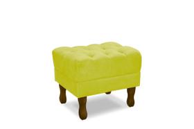 Puff Decoração Quarto Pequeno Retro Luiz Xv 45x50 Nanda Decor Suede Amarelo