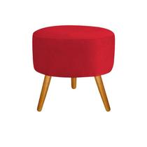 Puff Decoração Redondo Vermelho 35 Cm De Altura Infantil