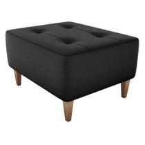 Puff Decorativa Para Sala Piva 62x52cm Veludo Inca Preto