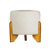 Puff Decorativa Para Sala Thor Base Madeira Maciça Linho Puff Decorativa Para Sala Thor Base Madeira Maciça Linho