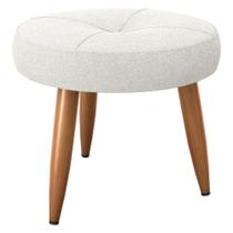 Puff Decorativa Redondo Veneza Boucle Bege