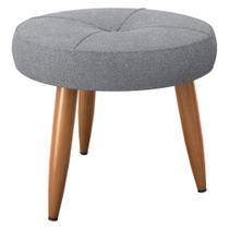 Puff Decorativa Redondo Veneza Boucle Cinza