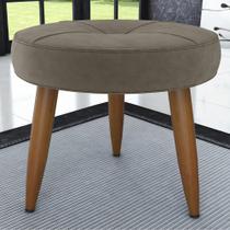 Puff Decorativa Redondo Veneza Veludo Cappuccino