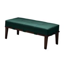 Puff Decorativo 100cm Martínez Veludo Pés Madeira Verde/Imbúia G62 - Gran Belo Puff Decorativo 100cm Martínez Veludo Pés Madeira Verde/Imbúia G62 - Gran Belo