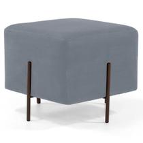 Puff Decorativo 45cm Base Aço Status B-317 Veludo Cinza - Domi