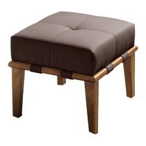 Puff Decorativo 45cm Martínez Linho Pés Madeira Marrom/Natural G62 - Gran Belo Puff Decorativo 45cm Martínez Linho Pés Madeira Marrom/Natural G62 - Gran Belo