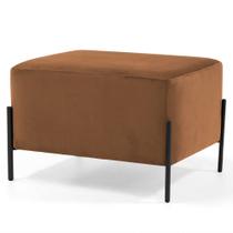 Puff Decorativo 60cm Base Aço Status B-262 Veludo Telha - Domi