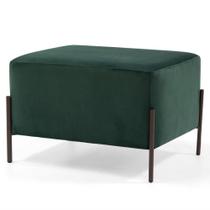 Puff Decorativo 60cm Base Aço Status B-303 Veludo Verde Musgo - Domi