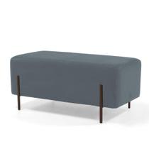 Puff Decorativo 90cm Base Aço Status B-317 Veludo Cinza - Domi