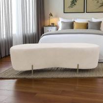 Puff Decorativo Alana Suede Marfim Puff Decorativo Alana Suede Marfim
