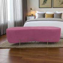 Puff Decorativo Alana Suede Rosa