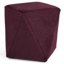 Puff Decorativo Ametista B-278 Veludo Marsala - Domi
