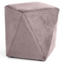Puff Decorativo Ametista B-305 Veludo Rosa - Domi Puff Decorativo Ametista B-305 Veludo Rosa - Domi