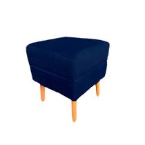 Puff Decorativo Anita Suede Azul Marinho - Casa & Estofados