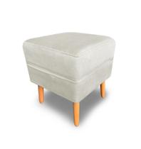 Puff Decorativo Anita Suede Bege - MeuLar Decor