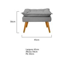 Puff Decorativo Apolo Palito Mel Sala de Estar Quarto Suede Cinza Puff Decorativo Apolo Palito Mel Sala de Estar Quarto Suede Cinza