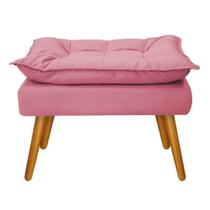 Puff Decorativo Apolo Palito Mel Sala de Estar Quarto Suede Rosa Bebê Puff Decorativo Apolo Palito Mel Sala de Estar Quarto Suede Rosa Bebê