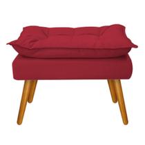 Puff Decorativo Apolo Palito Mel Sala de Estar Quarto Suede Vermelho Puff Decorativo Apolo Palito Mel Sala de Estar Quarto Suede Vermelho