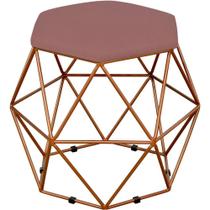Puff Decorativo Aramado Bronze Six L02 Suede Rosê - Lyam Decor Puff Decorativo Aramado Bronze Six L02 Suede Rosê - Lyam Decor