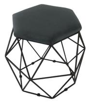 Puff Decorativo Aramado Preto - Hexagonal Suede Cinza Puff Decorativo Aramado Preto - Hexagonal Suede Cinza