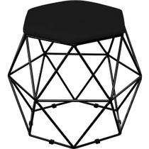 Puff Decorativo Aramado Preto Six Suede Preto - Lyam Decor Puff Decorativo Aramado Preto Six Suede Preto - Lyam Decor