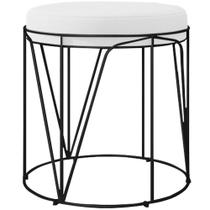 Puff Decorativo Aramado Preto Zaya L02 Corano Branco - Lyam Decor Puff Decorativo Aramado Preto Zaya L02 Corano Branco - Lyam Decor