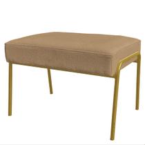 Puff Decorativo Ariel Ferro Base Gold Veludo Chocolate - Montanaris Decor Puff Decorativo Ariel Ferro Base Gold Veludo Chocolate - Montanaris Decor